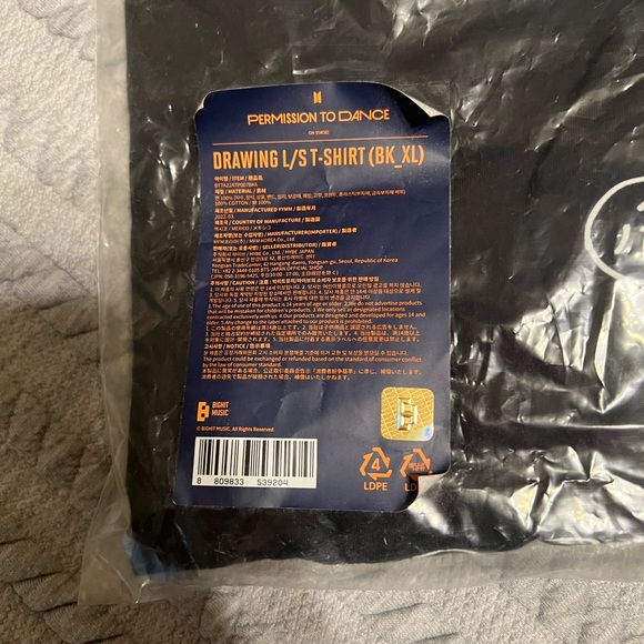 Official BTS Permission To Dance Drawing Long Sleeve Shirt XL - Picture 2 of 4